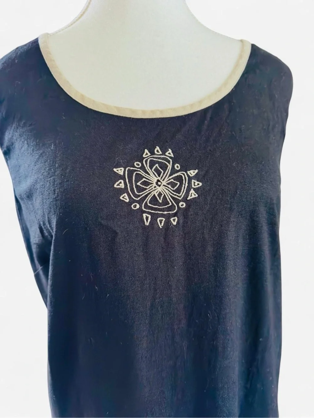 Studio Ease Linen Blend Embroidered Maxi Dress Size 18